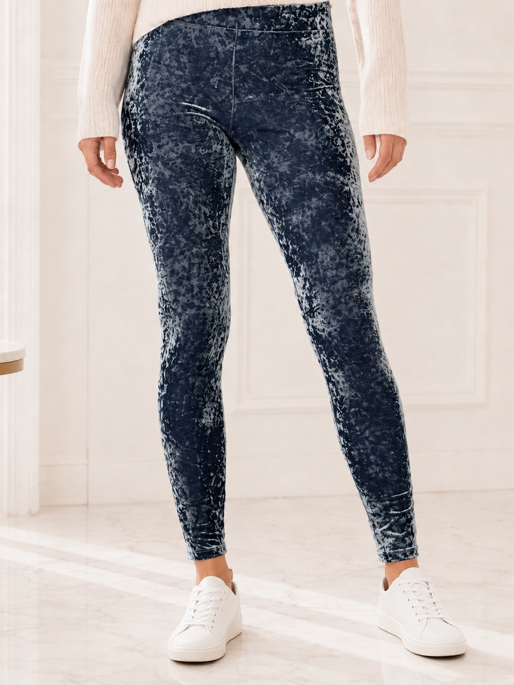 LC Lauren Conrad Gray Crushed Velvet Leggings Mid Rise Stretch Luxe Lounge NWT L